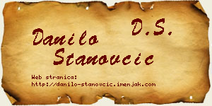 Danilo Stanovčić vizit kartica